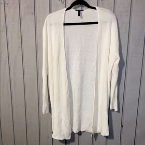 Eileen fisher Women's White Open-Front cardigan